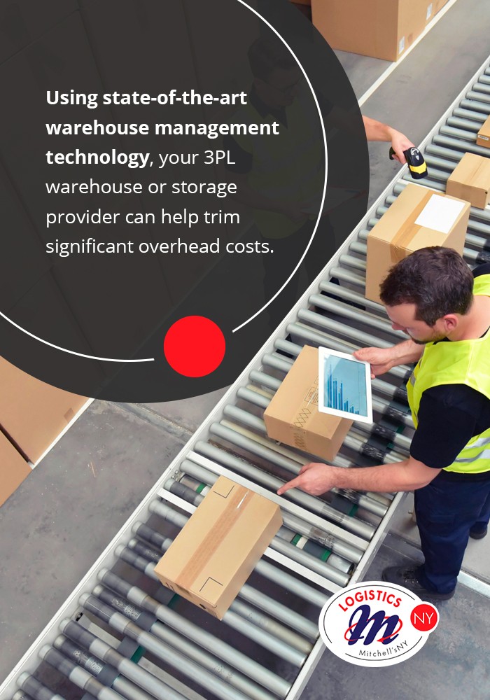 Using state-of-the-art warehouse management technology, your 3PL warehouse or storage provider can help trim significant overhead costs.