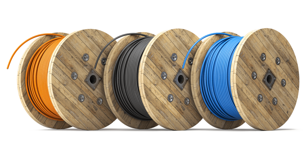 spools of cables