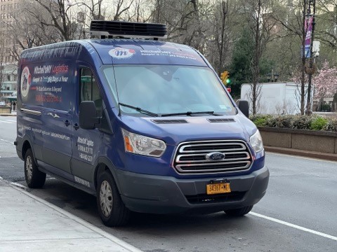 Mitchell's van on the road