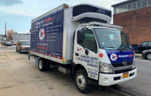 One of Mitchell’sNY Logistics’ refrigerated trucks making a delivery.